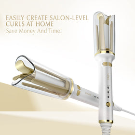 VISKS curling iron with crystal shield protects hair during styling.