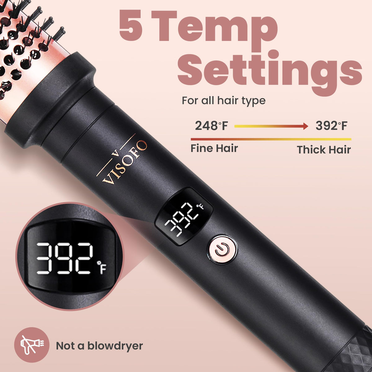 Visofo anti-tangling bristles glide through hair with gentleness.
