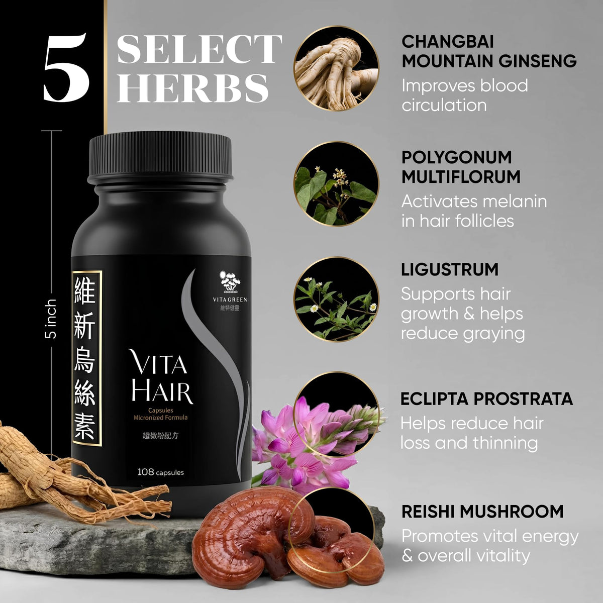 Daily three-capsule dose shown for ongoing hair nourishment.