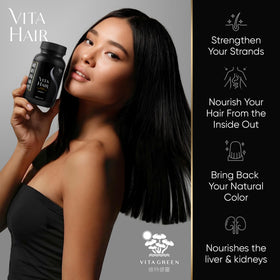 Vita Hair bottle label explains micronized herbs for better absorption.