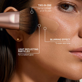 Application with brush demonstrates easy blending for a natural look