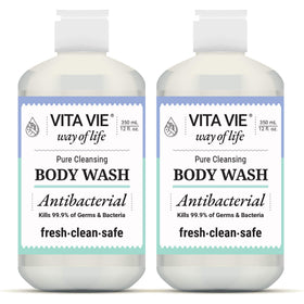Vita Vie Body Wash lemon bottle front view for daily refreshing cleanse.