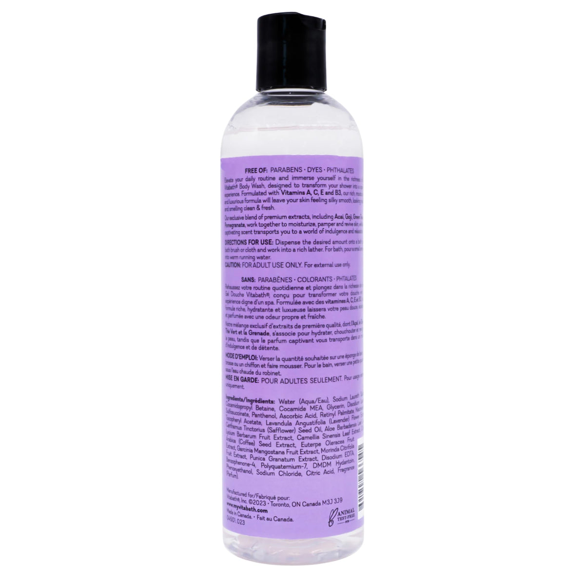 Vitabath Lavender & Chamomile body wash lather close-up with rich bubbles.