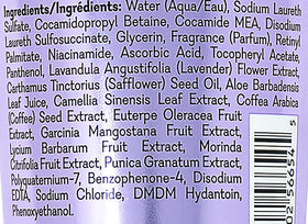 Vitabath Lavender & Chamomile ingredients blend poster highlighting natural elements.