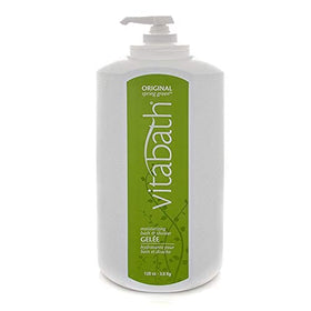 Vitabath Original Spring Green foam-lather demonstrates indulgent cleansing and plush bubbles.