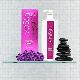 Vitabath Plus features horsetail extract and vitamins for skin-friendly nourishment.