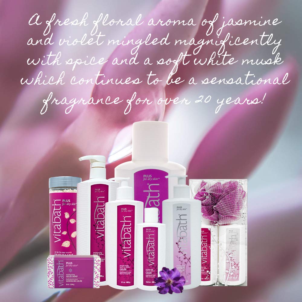 Vitabath Plus nourishing vitamins A, E, C support skin.