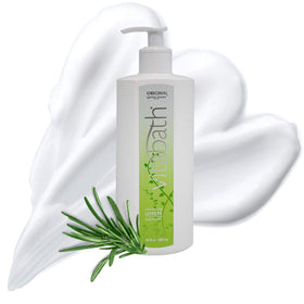 Vitabath Spring Green lotion applied to forearm for silky skin.
