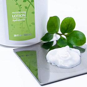 Vitabath Spring Green lotion texture close-up showing creamy, non-greasy feel.