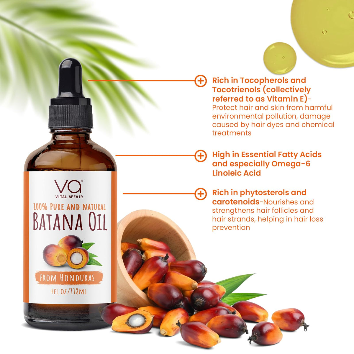 VITAL AFFAIR Batana Oil ingredients featuring natural nutrients and purity