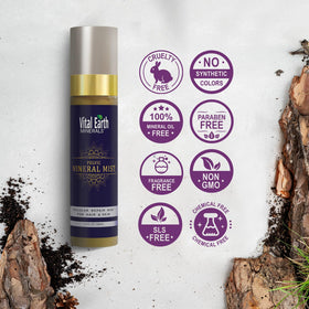 Vital Earth Minerals travel-sized mist keeps skin hydrated anywhere.