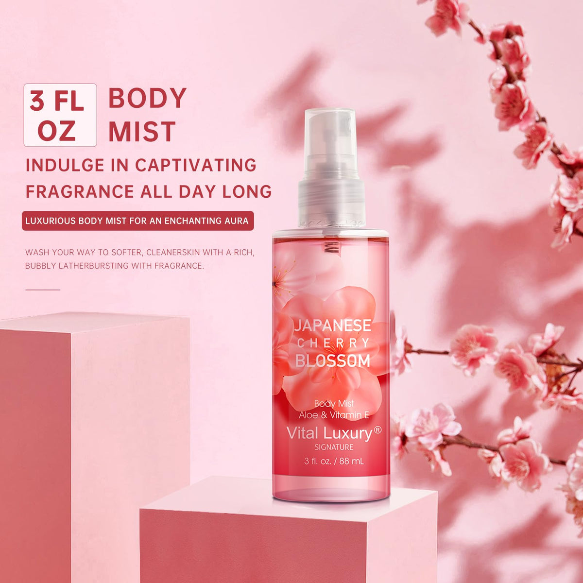 Vital Luxury gift packaging on display enhances gifting appeal.