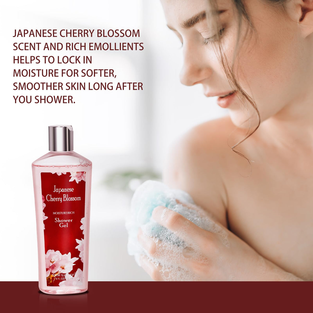 Vital Luxury Body Cream pump closeup emphasizes non-greasy, rapidly absorbing texture