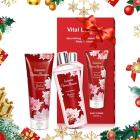 Vital Luxury Cherry Blossom Body Cream tube highlighting rich moisture for lasting softness