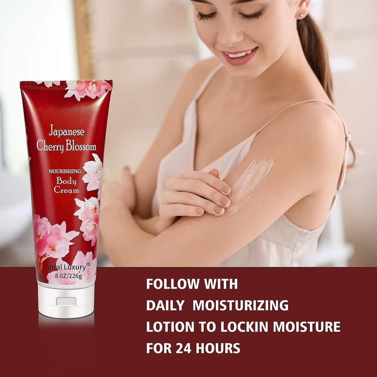 Vital Luxury Natural vegetable oil based ingredients depiction suggests gentle cleansing