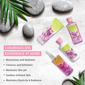 Vital Luxury Sweet Pea spa at home setup for a relaxing routine
