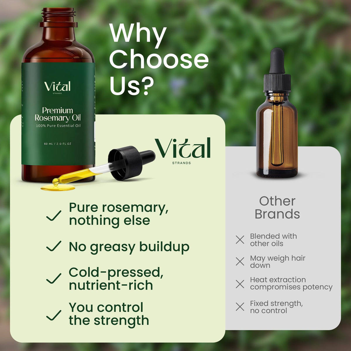 Vital Strands rosemary oil lab-tested purity ensures quality.