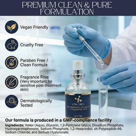 Vital Vibes fragrance free serum mist safe for sensitive post-treatment skin