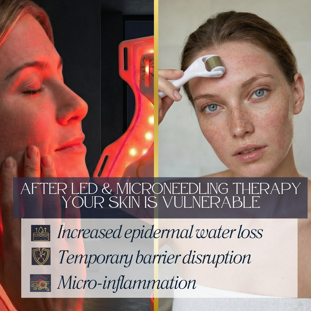 Vital Vibes routine synergy spray after cleanse and treat steps with LED