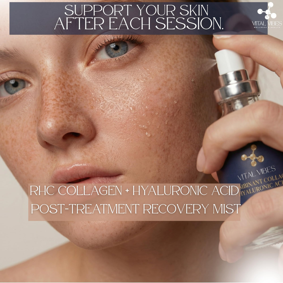 Vital Vibes vegan cruelty-free serum mist manufactured in GMP facility