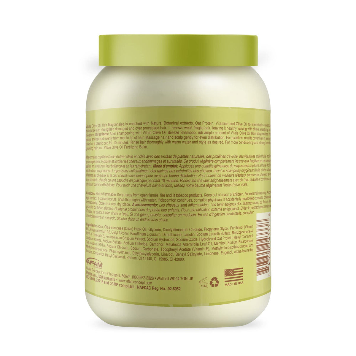 Vitale Olive Oil Hair Mayonnaise texture, creamy conditioning for daily use.