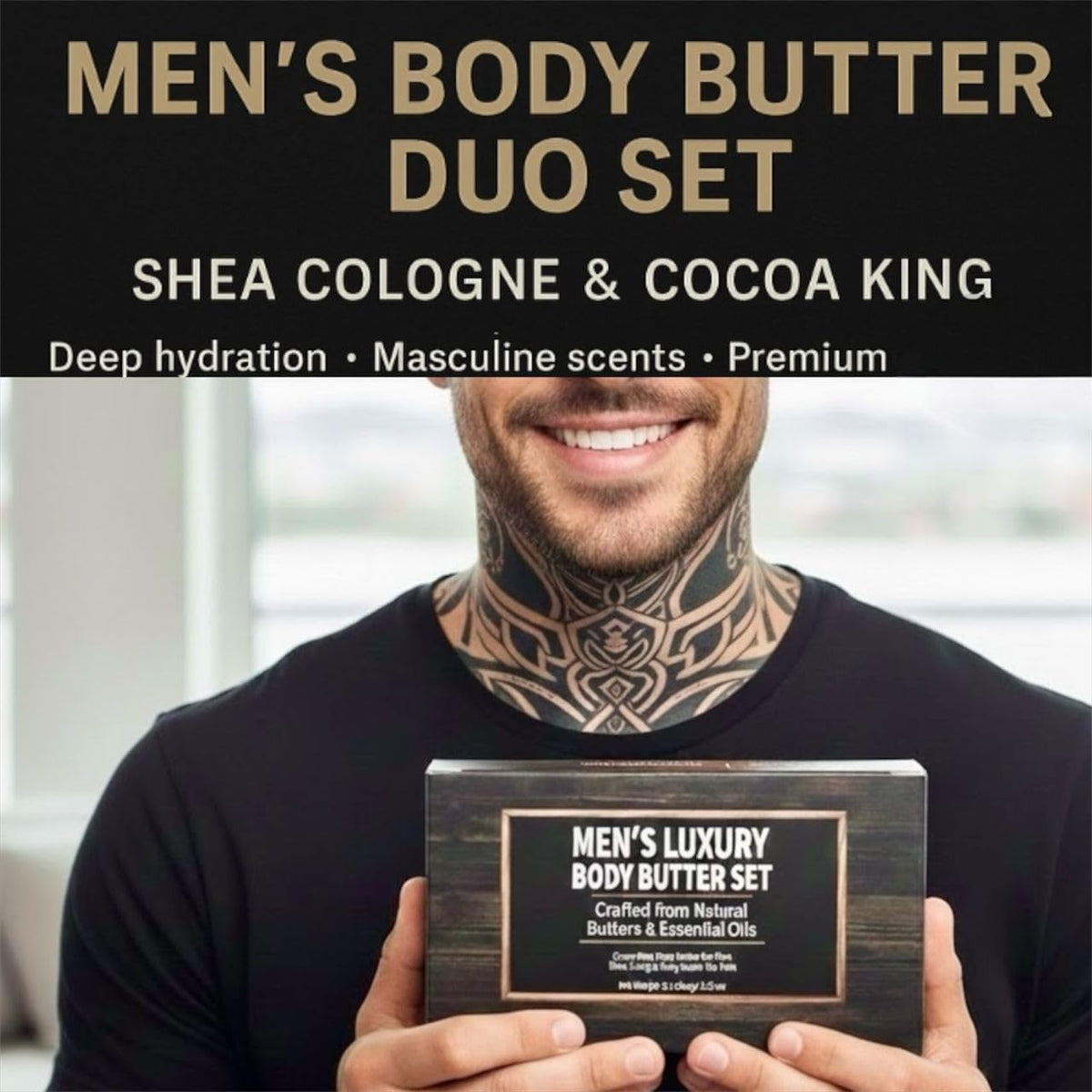 VITALSKINOIL Shea Cologne bottle presenting a clean masculine scent for daily wear