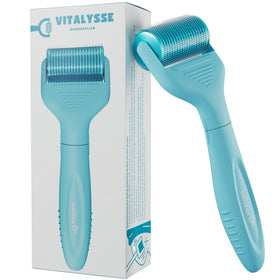 Vitalysse scalp derma roller with 1200 titanium needles for efficient scalp treatment.