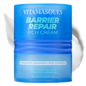 Vitamasques Barrier Cream bottle showcases rich hydration for daily skin care.