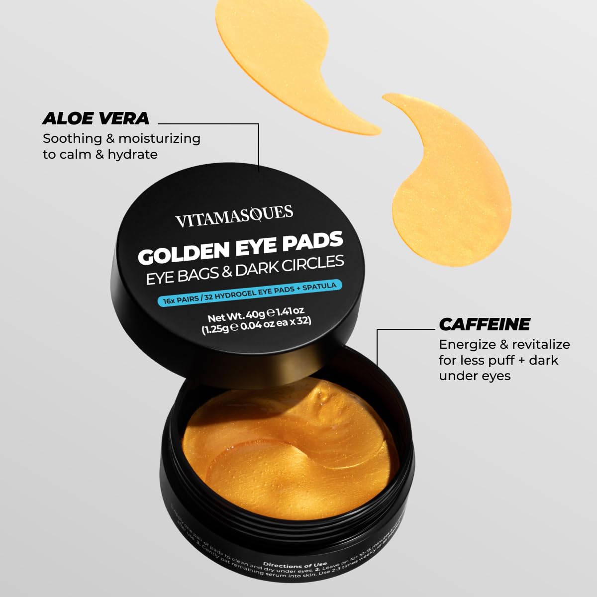 Golden hydrogel texture offers comfortable wear and quick refresh.