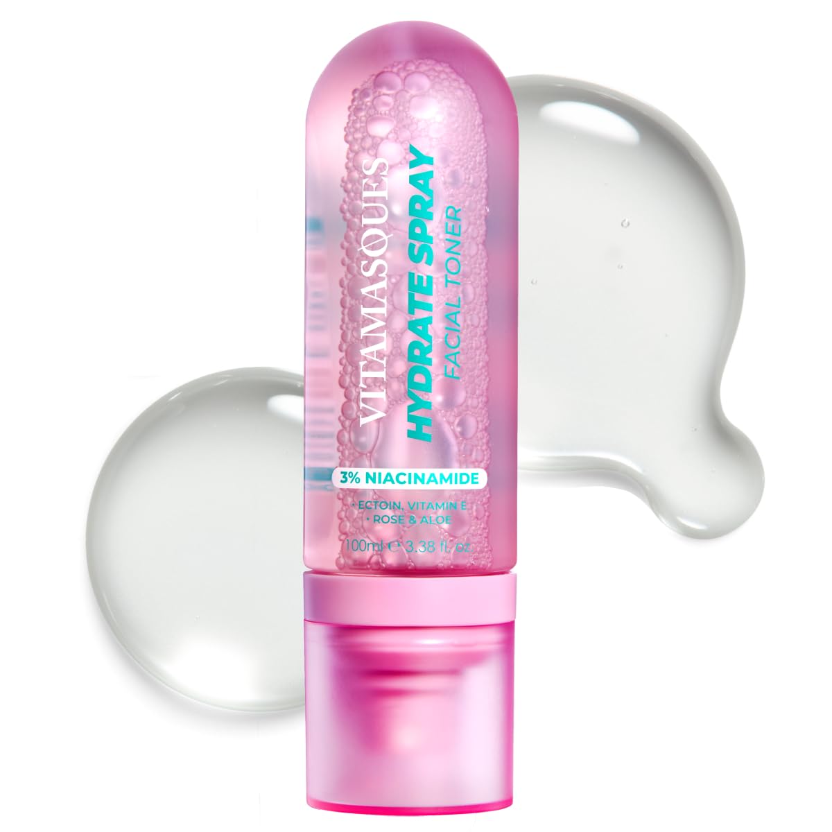 Vitamasques Hydrating Toner bottle pour for instant refreshment anytime.