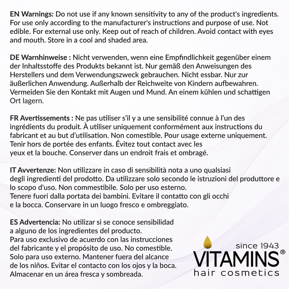 VITAMINS purple shampoo near sunlight demonstrates UV protection and toning