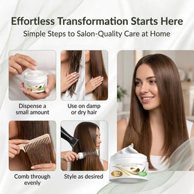 Curl-definition with VITAMINS keratin leave-in cream for defined, bouncy curls.