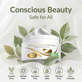 Shiny, frizz-free results after using VITAMINS leave-in conditioner on damp hair.