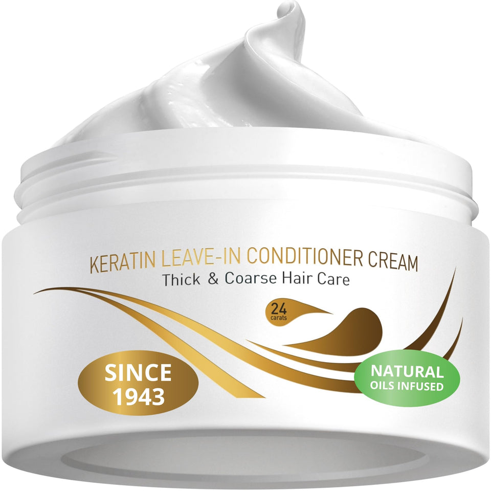 VITAMINS keratin leave-in conditioner bottle for long-lasting frizz control.