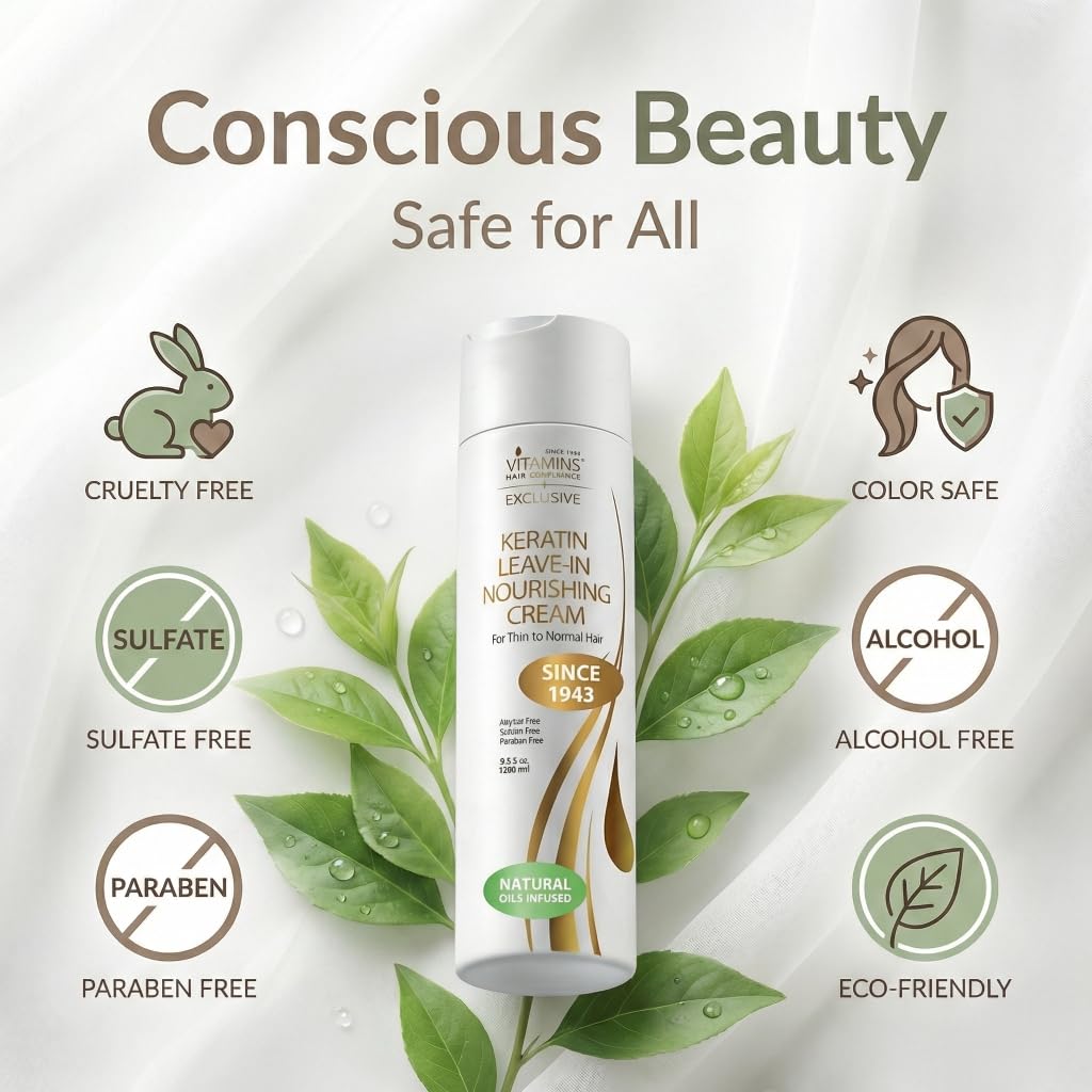 Frizz control action of VITAMINS keratin leave-in for sleek hair