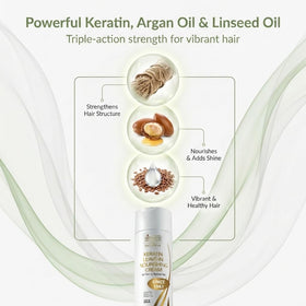 VITAMINS leave-in applied to damp hair for smooth styling