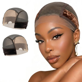VITASHYNX wig grip cap 2pc brown with 4x5 lace for secure glueless wear