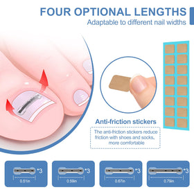 Vitasy four-sizes layout demonstrates strip widths for curved nails.