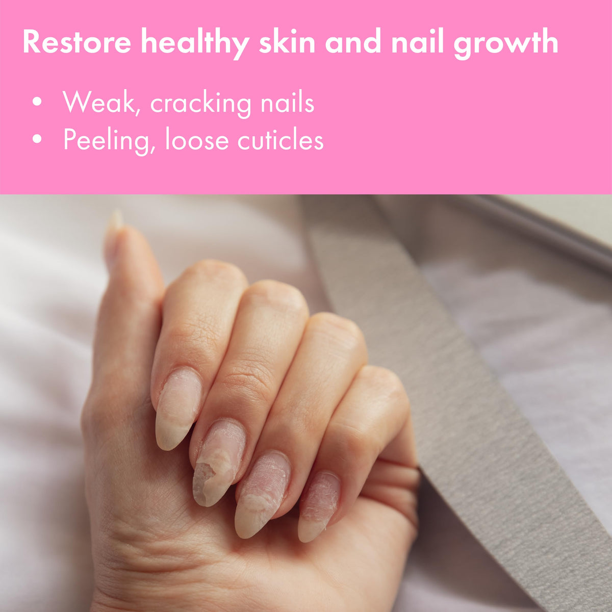 Lemon extract accents and a sugarcane blend signal natural nail refreshment.