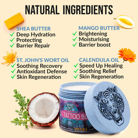 VITIUM Tattoo Butter vegan ingredients ensure skin-friendly plant-based nourishment.