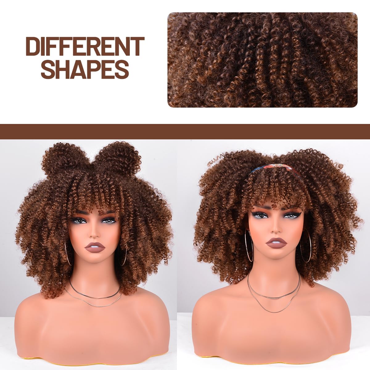 Vitorish Afro Wig heat-resistant synthetic fiber for styling with heat tools