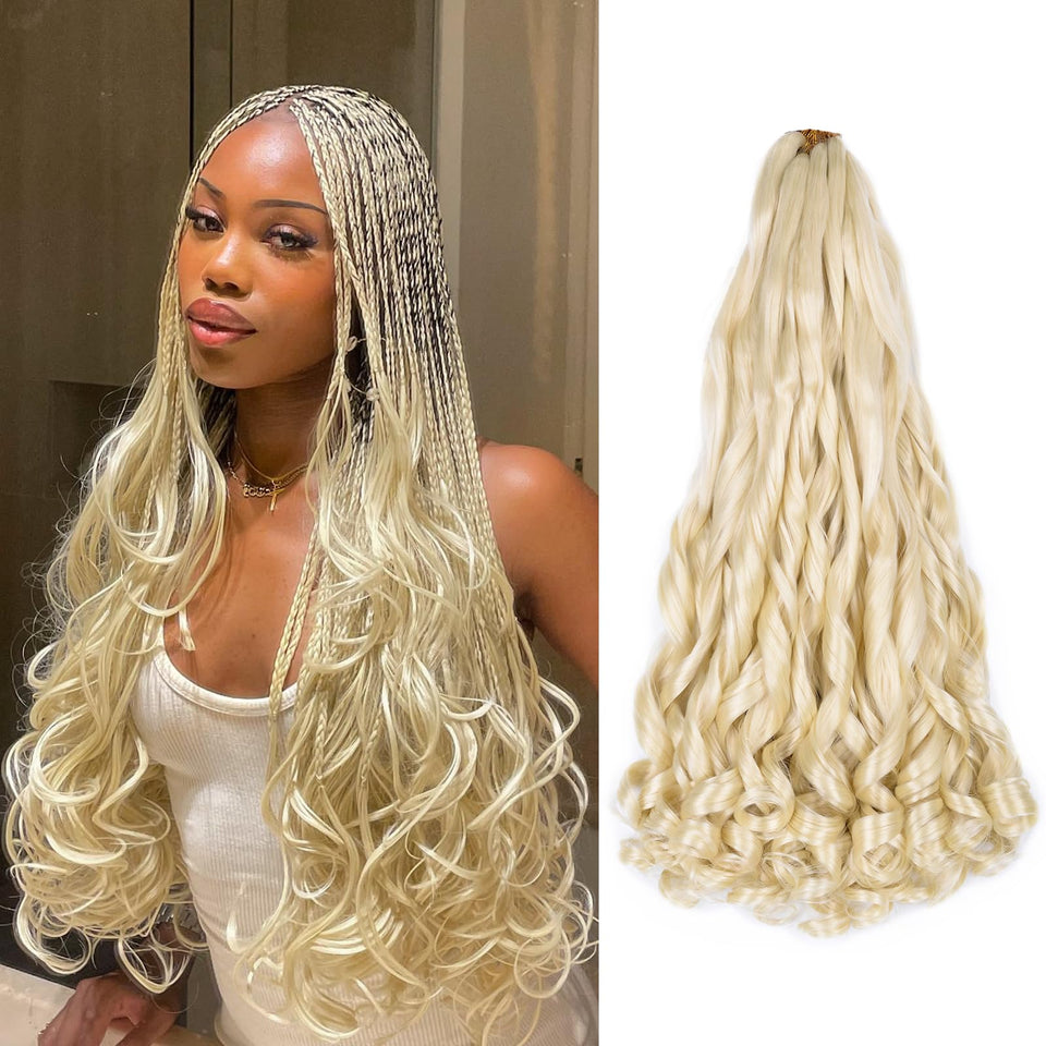 Vitorish Blonde French Curl 22in front view shows braid-ready texture for quick install.