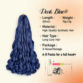 Vitorish dark blue braiding hair 22 inch crochet set offers versatile styling.