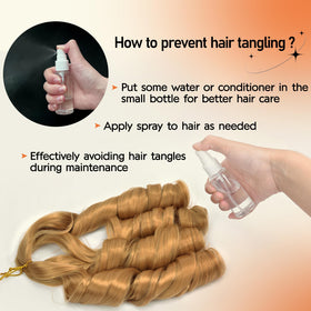 Vitorish easy-care spray and crochet tool enable fast styling touch-ups.