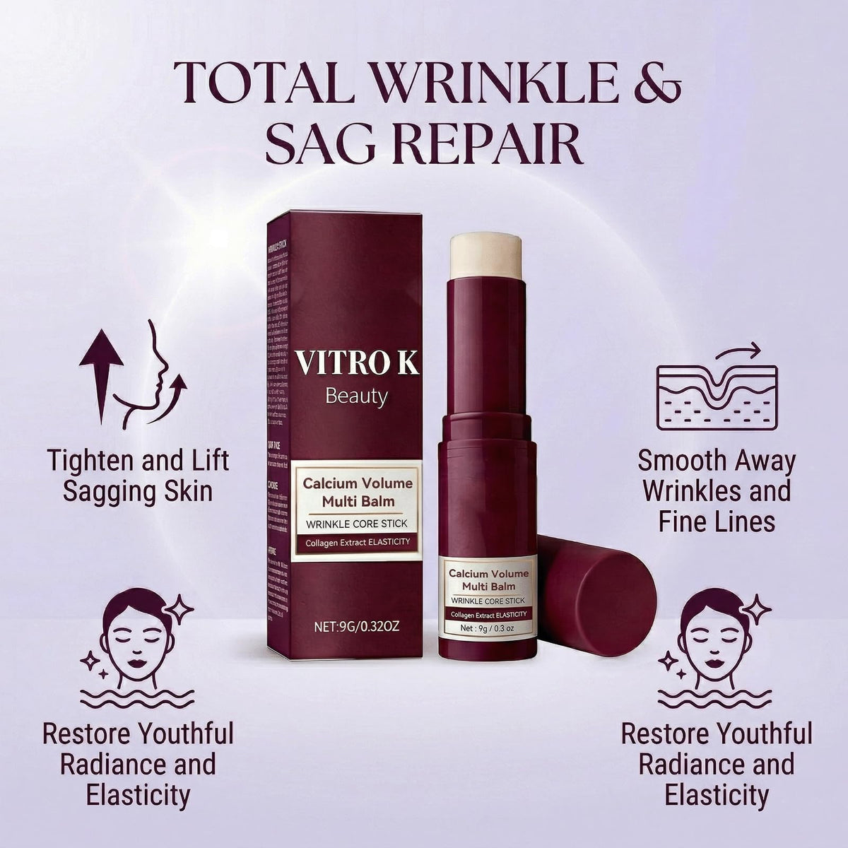 Vitro K Beauty Stick used on the neck for smooth moisture.