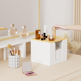 VITVITI acrylic box shows towel levels at a glance for quick refills.