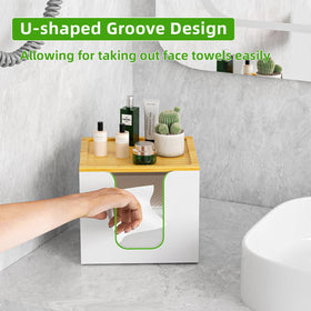 VITVITI face-towel box with bamboo lid adds compact storage and organization.