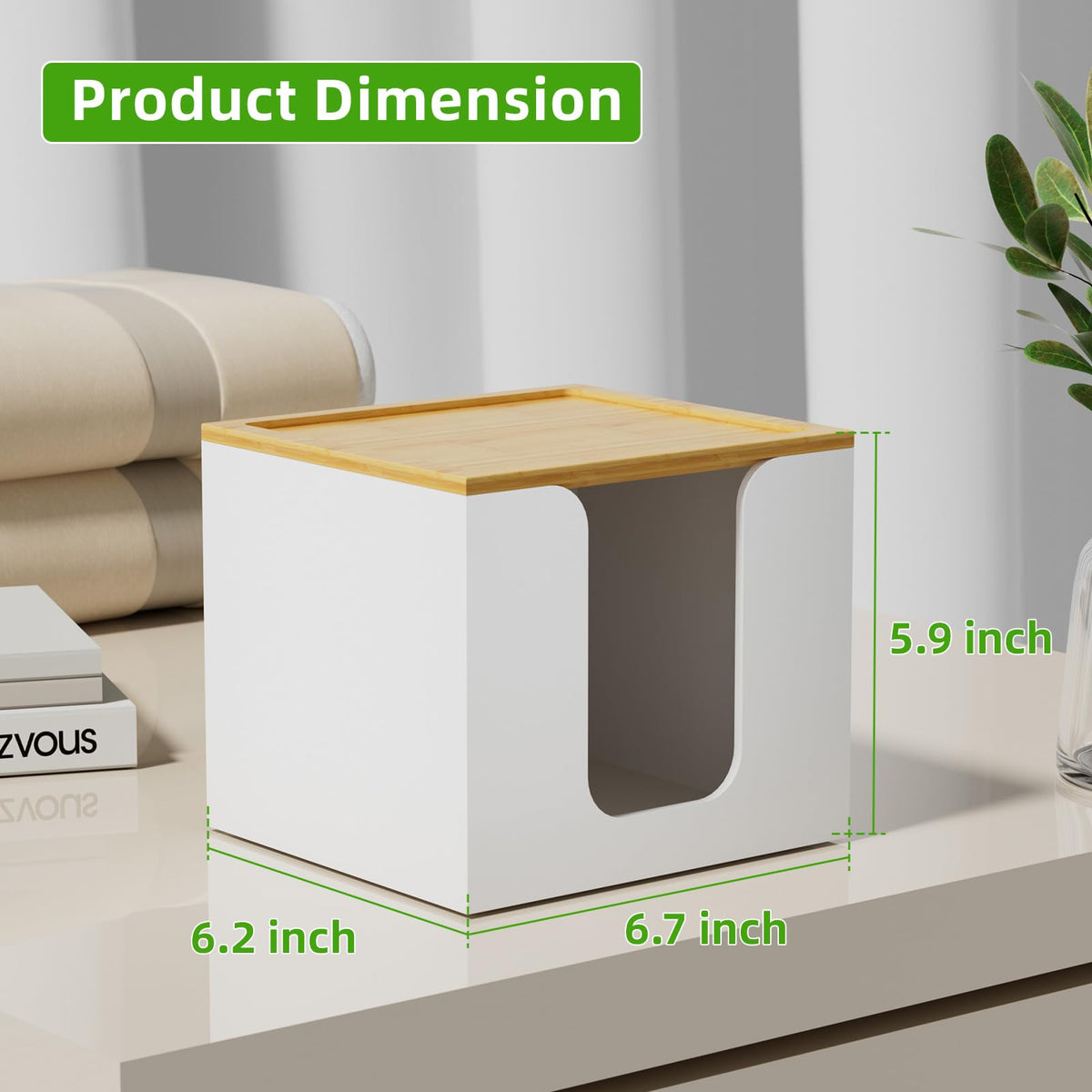 VITVITI white face-towel container complements modern vanity decor.