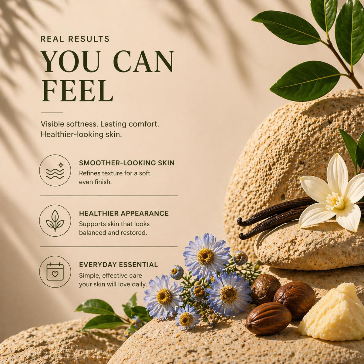 Mango butter and seed oils blend nourishes without heaviness, preventing greasiness