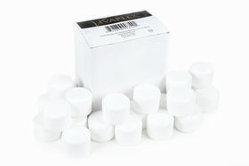 Vivaplex 2oz white cosmetic jar stacked for vanity organization.